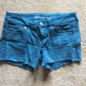 American Eagle AEO Turquoise Cutoff Jean Shorts
